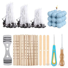 Load image into Gallery viewer, 120Pcs Waxed Cotton Candle Wicks with Stand Original Smokeless Candle Wick for DIY Candle Silicone Mold Candle Making Supplies