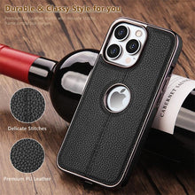 Load image into Gallery viewer, Luxury Texture Leather Case for iPhone 14 Pro MAX Plus Case With Hole Silicone Full Protection Back Cover Thin Flexible Soft Grip Luxury PU Leather Cover Durable Anti-Scratch Full Phone Cases
