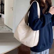 Load image into Gallery viewer, Large Capacity Black Leather Tote Bag – Women’s Casual Shoulder Bag