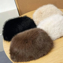 Load image into Gallery viewer, New Fluffy Fur Women's Winter Hat Winter Snow Ski Cap Female Faux Fur Thick Warm Windproof Hat Russian Hat Mink Fisherman's Hat