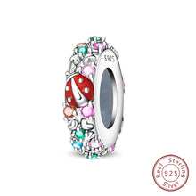 Load image into Gallery viewer, 100% 925 Sterling Silver Rainbow Zircon Butterfly Dragon Silicone Stopper Charms - Colorful Beads for DIY Bracelets, Customizable Jewelry for All Occasions