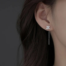 Load image into Gallery viewer, Long Tassel Heart Drop Earrings – Gold & Silver Korean Fashion Jewelry