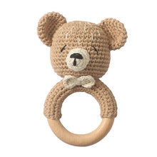 Load image into Gallery viewer, Crochet Animal Rattle Baby Toy Montessori Teether
