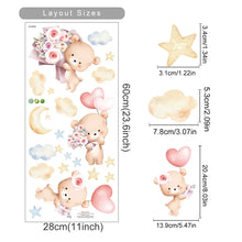 Load image into Gallery viewer, Pink Cartoon Bear Wall Stickers for Kids & Nursery Room Decor