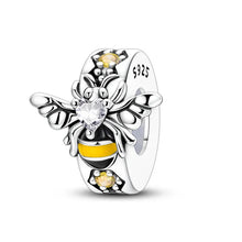 Load image into Gallery viewer, 100% 925 Sterling Silver Rainbow Zircon Butterfly Dragon Silicone Stopper Charms - Colorful Beads for DIY Bracelets, Customizable Jewelry for All Occasions