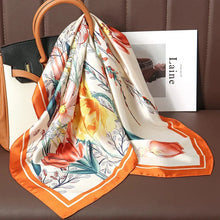 Load image into Gallery viewer, Luxury Satin Silk Square Scarf – Shawl, Hijab & Fashion Wrap 2023