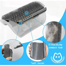Load image into Gallery viewer, Cat Corner Brush Comb Massager with Catnip – Self-Grooming Wall Arch Scratcher & Hair Removal Tool for Cats