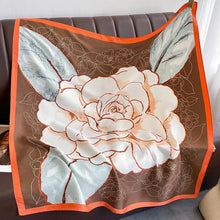 Load image into Gallery viewer, 90x90cm Square Silk-Feel Scarf – Luxury Women’s Shawl & Head Wrap