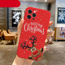 Load image into Gallery viewer, Christmas Pattern Design Red Silicone Phone Cover Anti-Scratch Soft Slim Bumper Shockproof Protective Case Shockproof Phone Case For iPhone 13 14 Pro Max Merry Christmas Candy Silicone Bumper Cover
