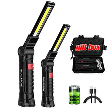 Load image into Gallery viewer, 1pc COB LED Work Light Dimmable USB Rechargeable LED Flashlight Inspection Lamp With Magnet&Hook 14500/18650 Battery Torch light