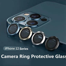 Load image into Gallery viewer, Camera Lens Ring For iPhone 13 14 12 Pro Max Mini Full Cover Metal Ring Tempered Glass On iPhone13pro Back Screen Protector Camera Tempered Glass Protective Film Aluminum Alloy Camera Lens Cover