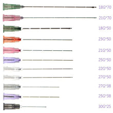 Load image into Gallery viewer, 50pcs/Box Blunt-tip Cannula for filler injection 18G 21G 22G 23G 25G 27G 30G uric acid facial filling nose slight blunt needle