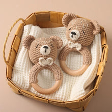 Load image into Gallery viewer, Crochet Animal Rattle Baby Toy Montessori Teether