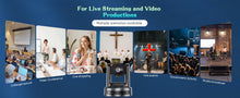 Load image into Gallery viewer, NDI/SDI 4K PTZ Camera 10X 20X zoom Video Conference Live Streaming HDMI USB IP POE 1080P for Church NetMeeting Broadcast Youtube