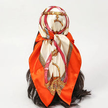 Load image into Gallery viewer, Satin Square Scarf β Elegant 2025 Print Hijab, Shawl & Hair Wrap