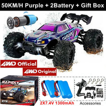 Load image into Gallery viewer, 4WD RC Off-Road Car - 1:16 High-Speed Brushless Truck, 50-80KM/H, 4x4 Drift Racing Toy for Kids & Adults