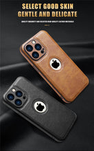 Load image into Gallery viewer, Luxury Leather Case for iPhone 14 13 12 11 Pro MAX XS XR 7 8 Plus Classic Silicone Phone Cover Leather Case Thin Flexible Soft Grip Luxury PU Leather Cover for Men Durable Anti-Scratch Full Phone Cases