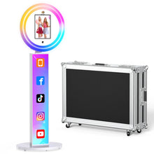 Load image into Gallery viewer, Portable iPad Photo Booth for 10.2-13in ipad with APP/Remote Control Photobooth Machine for Wedding Party Events Free logo