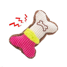 Load image into Gallery viewer, Dog Squeaky Toy - Plush Bone Chew Toy for Small & Medium Puppies