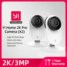 Load image into Gallery viewer, YI Pro 2K 2PC Home Security Camera Kit Indoor with Person Vehicle Pet Smart Detection for Baby Monitor Clear Night Vision