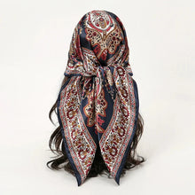 Load image into Gallery viewer, Satin Square Scarf β Elegant 2025 Print Hijab, Shawl & Hair Wrap