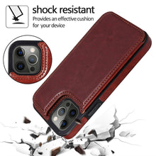 Load image into Gallery viewer, Luxury Leather Cover For iPhone 14 12 13 Mini 11 Pro XR XS Max 6 6s 7 8 Plus 5 5s Wallet Phone Card Slot Flip PU Leather Kickstand Card Slots Case Double Magnetic Clasp Durable Shockproof Cover For iPhone