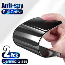 Load image into Gallery viewer, Full Cover Ceramics Privacy Glass For iPhone 12 11 13 Pro Max mini Screen Protector For iPhone XS MAX X XR 8 7 6 6S Plus SE 2020 Privacy Tempered Glass Screen Protector Alignment Frame Bubble Free Case Friendly Glass Screen Protector For iPhone