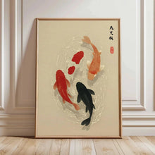 Load image into Gallery viewer, Japanese Red Koi Fish Canvas Wall Art Minimalist Poster