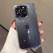 Load image into Gallery viewer, Luxury Glitter Bumper Clear Case for IPhone 14 13 12 11 Pro Max Mini X XS Max XR Cute Shining Shockproof Silicone Cover Hard Back Shockproof Protective Phone Cover For iPhone