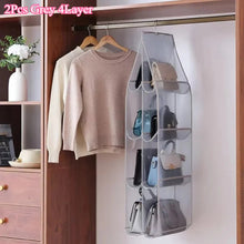 Load image into Gallery viewer, Hanging Closet Organizer Bag - Eco-Friendly 3D Transparent Storage for Tote Bags & Purses