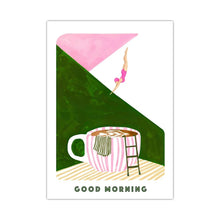 Load image into Gallery viewer, Retro Coffee Diving Poster Canvas Wall Art | Good Morning Coffee Print