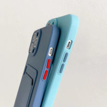 Load image into Gallery viewer, White Luxury Card Holder Phone Case for iPhone 13 12 Pro Wallet Soft Back Cover Shockproof Cute Protective Case for iPhone Cute Case With Card Holder