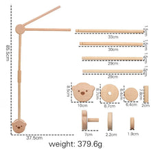 Load image into Gallery viewer, Baby Wooden Bed Bell Cartoon Rabbit Mobile