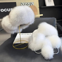Load image into Gallery viewer, 2025 100% Real Fox Fur Hats Women's Russian Ushanka Aviator Trapper Snow Skiing Hat Caps Earflap Winter Raccoon Fur Bomber Hat
