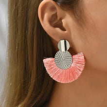 Load image into Gallery viewer, Bohemian Tassel Earrings β White Fringe Dangle Statement Jewelry for Women