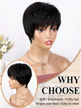 Load image into Gallery viewer, Short Wig for Women, Synthetic Wig, Non-adhesive, Wear-resistant, Heat-Resistant, Natural, Short Layer, Suitable for beginners