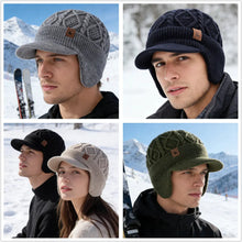 Load image into Gallery viewer, New Unisex Winter Hat Plush Fur Lined Warm Earflap Cap Stylish Soft Beanie Hat Outdoor Thick Ski Sports Knitted Hat