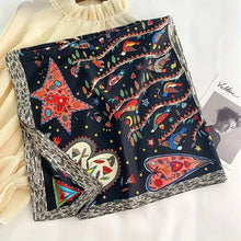 Load image into Gallery viewer, 90x90cm Square Silk-Feel Scarf – Luxury Women’s Shawl & Head Wrap