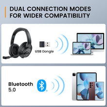 Load image into Gallery viewer, EKSA H6 Wireless Headphones Bluetooth 5.0 Headset with USB Dongle ENC Call Noise Cancelling Mic 30H Playtime For Office Computer