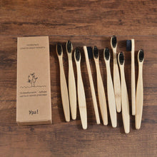 Load image into Gallery viewer, 10Pcs Colorful Toothbrush Natural Bamboo Tooth Brush Sets Soft Bristle Charcoal Teeth Eco Bamboo Toothbrushes Dental Oral Care
