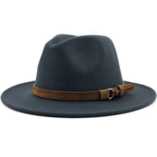 Load image into Gallery viewer, New Adjustable Unisex Wool Fedora Hat Luxury Wide Brim Fedora Floppy Hat Gentleman Elegant Winter Autumn Wide Comfortable Soft Hat Outdoor Wide Brim Hat With Strap