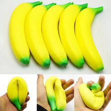 Load image into Gallery viewer, Anti-Stress Squishy Banana Toy – Jumbo Slow Rising Fruit Squeeze