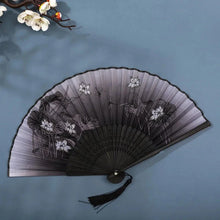Load image into Gallery viewer, Hand Fan Foldable Silk Fan Noodles Bamboo Fan Bones Halloween Cosplay Prop Christmas Wedding Decoration Party Gifts Art Crafts