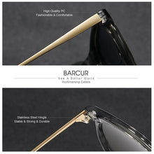 Load image into Gallery viewer, BARCUR Retro Circular Polarized Sunglasses for Women β Fashion Travel UV400 Protection TAC Lens β Durable Comfortable Plastic Titanium Frame Stylish Summer Eyewear β Trendy Mirror Lens Gift Box Included