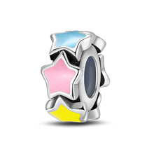 Load image into Gallery viewer, 100% 925 Sterling Silver Rainbow Zircon Butterfly Dragon Silicone Stopper Charms - Colorful Beads for DIY Bracelets, Customizable Jewelry for All Occasions