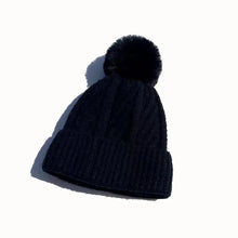 Load image into Gallery viewer, New Winter Twist Knitting Hat For Women Fur Pompom Thick Plush Cap Beanie Solid Color Ladies Warm Ski Snow Skullies Beanies