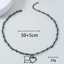 Load image into Gallery viewer, Heart Design Red Stone Hand Bone Shape Chain Women Men Necklace Ins Design Heart Style Charm Korean Chain Men Women Necklace