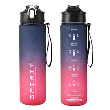 Load image into Gallery viewer, 800ML Large Capacity Sports Water Bottle | Leak-Proof BPA-Free Plastic Jug with Straw & Rope for Gym, Outdoor & Travel