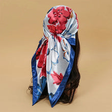 Load image into Gallery viewer, Satin Square Scarf β Elegant 2025 Print Hijab, Shawl & Hair Wrap