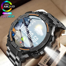 Load image into Gallery viewer, Smartwatch Military Men 360*360 HD Screen Flashlight Health Monitoring Waterproof Heart Rate BT Call Smart Watch For Android IOS